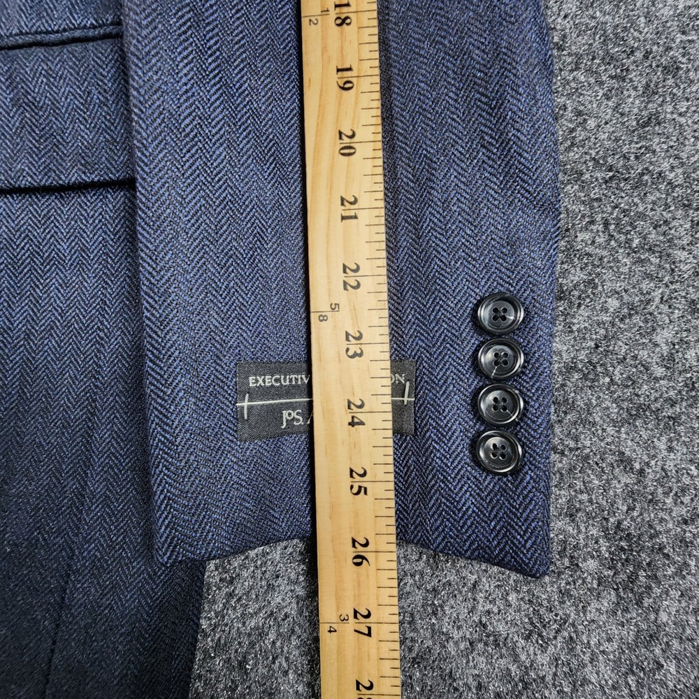 NWT Jos. A. Bank Executive Collection 100% Wool Blazer Mens 42L Navy Herringbone - Picture 14 of 15